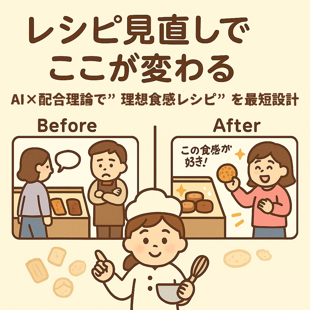 焼菓子で夫のボーナス追い越します AI×配合理論で理想食感を最短実現 イメージ4