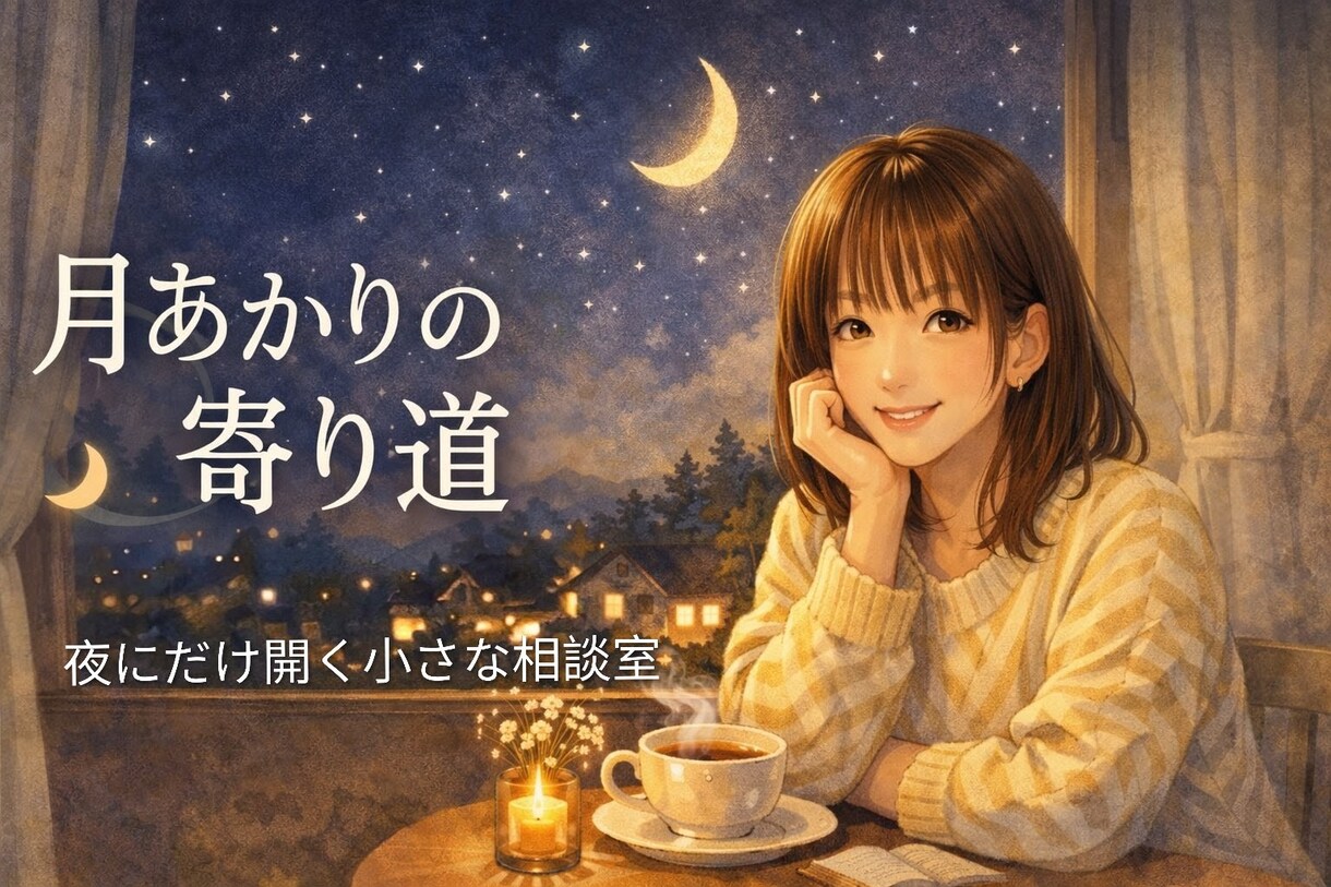 夜の小さな相談室をひらきます 月あかりの寄り道｜夜に寄り添い、心をときほぐします イメージ1