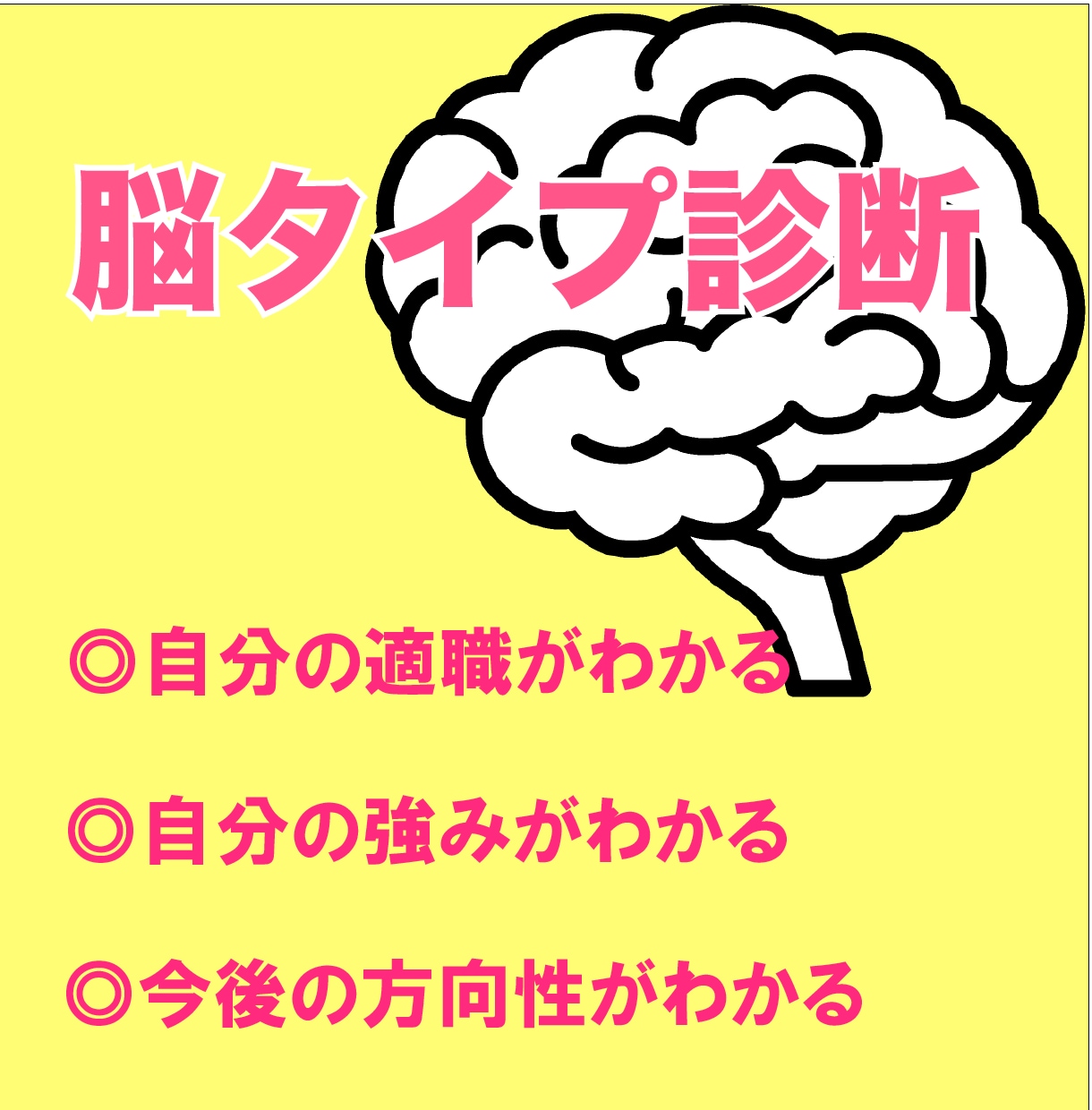 脳タイプ診断であなたの適職を診断します 適職、あなたの強みや弱み、今後の方向性についてアドバイス イメージ1