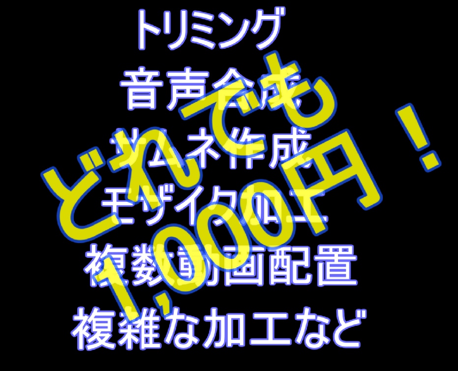 各種編集を最安値で承ります 単一の編集を安く早く承ります！ イメージ1