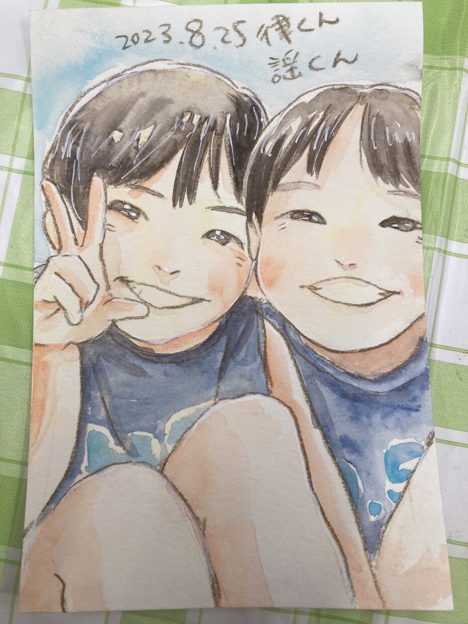 可愛くて心温まる似顔絵を描きます ハガキサイズで描きます。人でもペットでも大歓迎です！ イメージ4