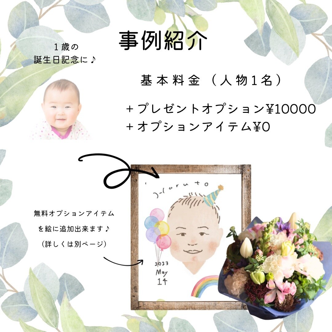 プレゼントにぴったりの絵本タッチ似顔絵描きます オプションでプレゼント配送も行っております♪ イメージ3