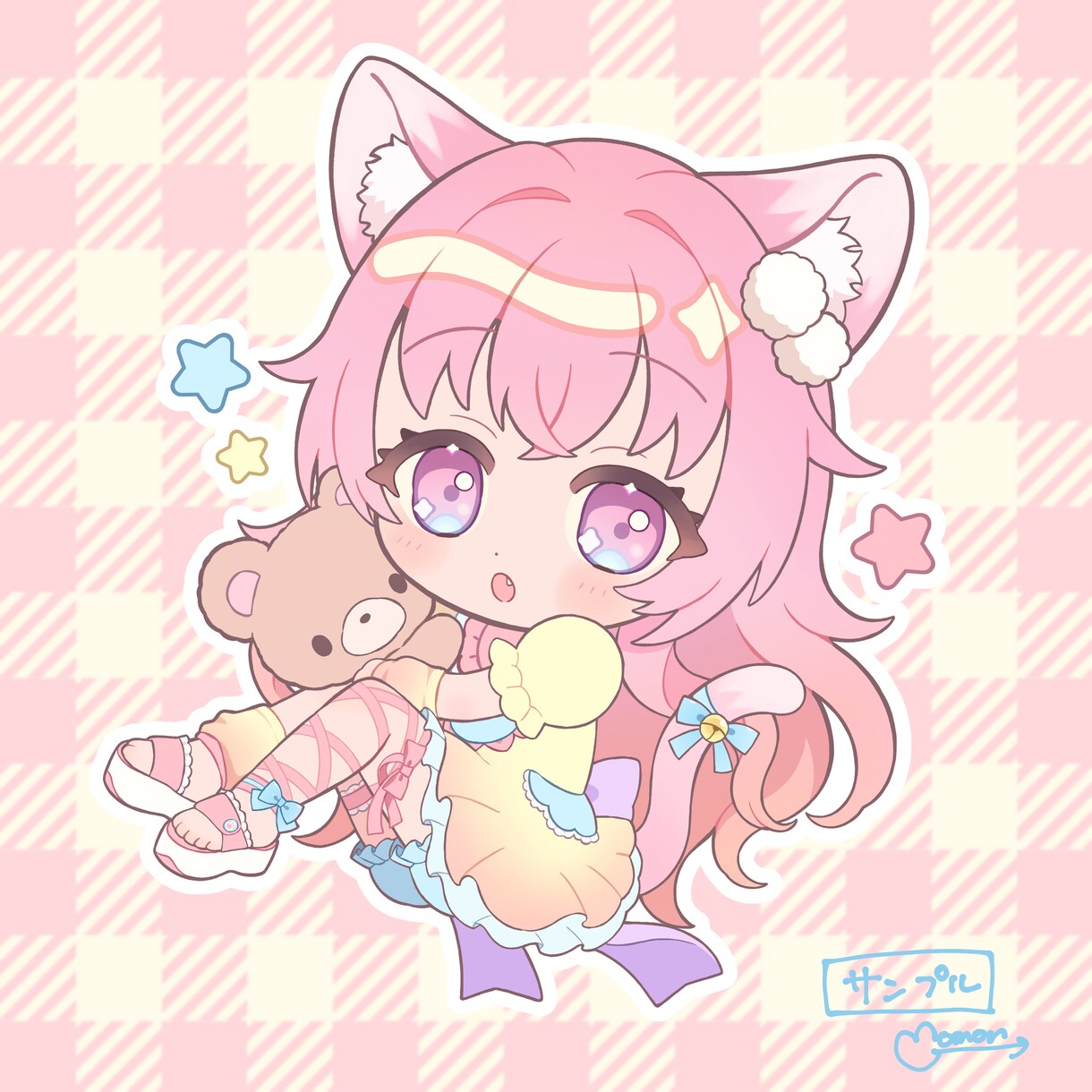 可愛くてキラキラなイラストを制作いたします キャラクターデザイン、デフォルメ、歌ってみた動画など！ イメージ10