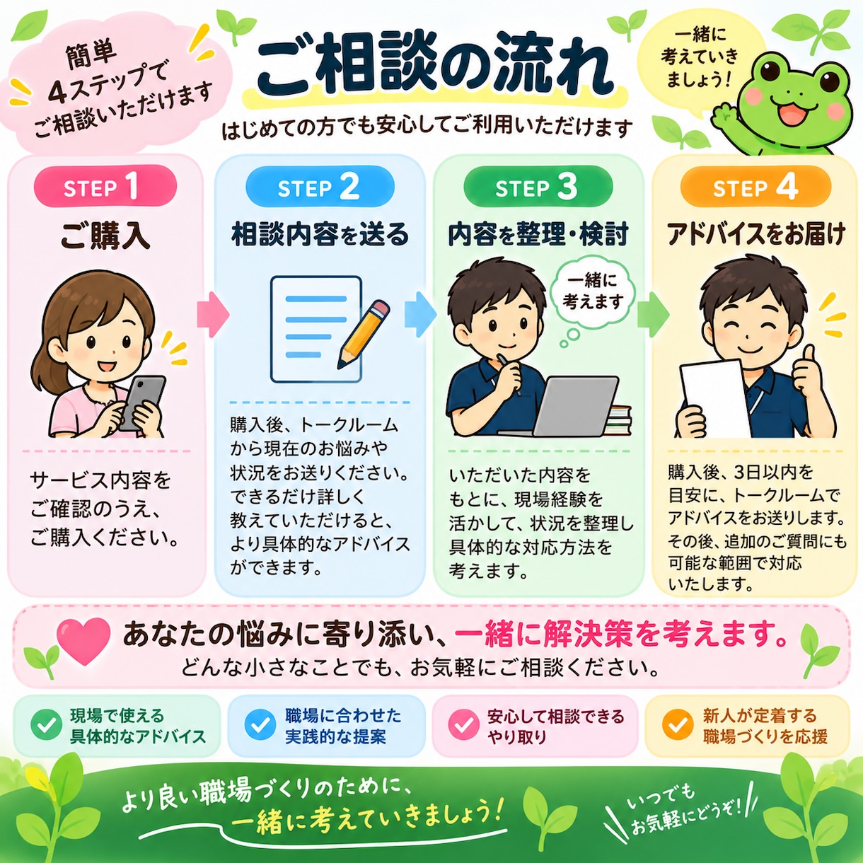介護現場の新人育成・OJTの悩み相談に乗ります 新人が育つ職場づくりを現場経験から支援します イメージ4
