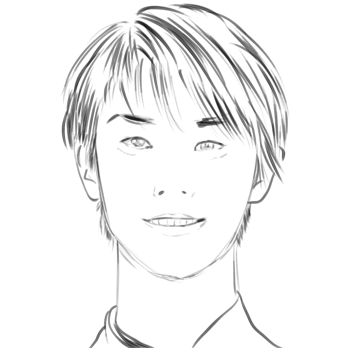 筆書き風似顔絵描きます 筆書き風が好きな方、思い出に残したい方、記念に残したい方 イメージ4