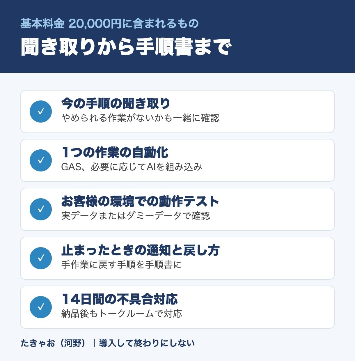 GAS・AIで毎日の転記や集計を自動化します まず1業務から｜止まった時の通知と戻し方まで納品 イメージ4