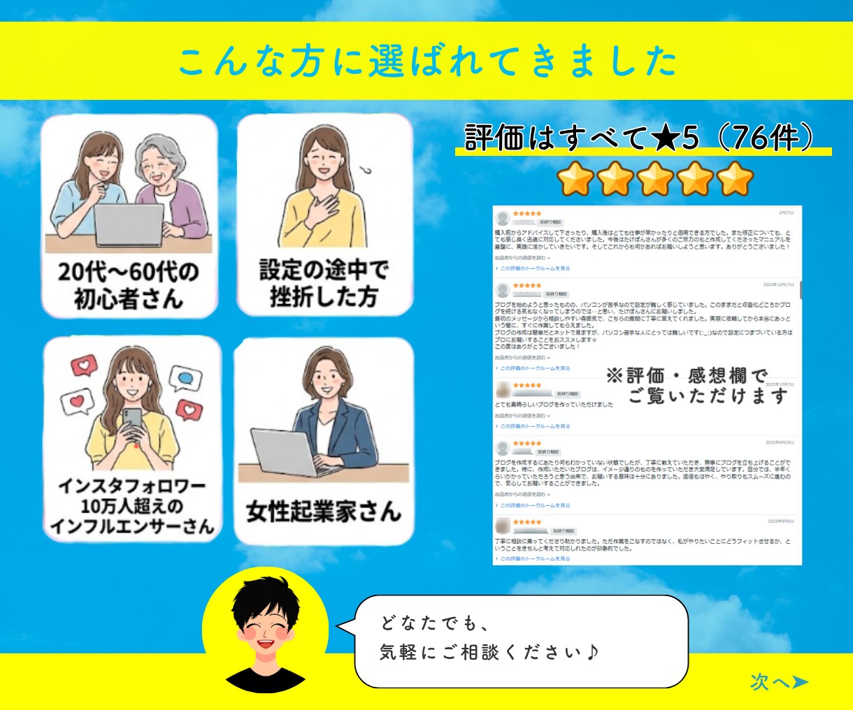 初心者も安心｜現役プロがワードプレスブログ作ります ゼロからも途中からもOK｜初期設定・SEO対策・マニュアル付 イメージ8
