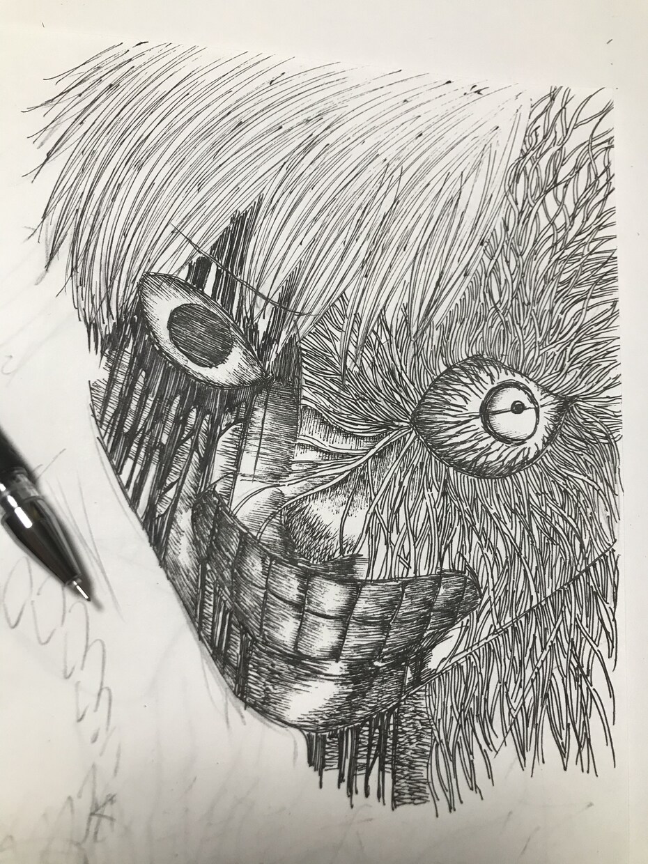 迫力のあるペン画一枚絵描きます 怒りや負の感情が沸き立つような絵を欲する方、御刮目 イメージ4