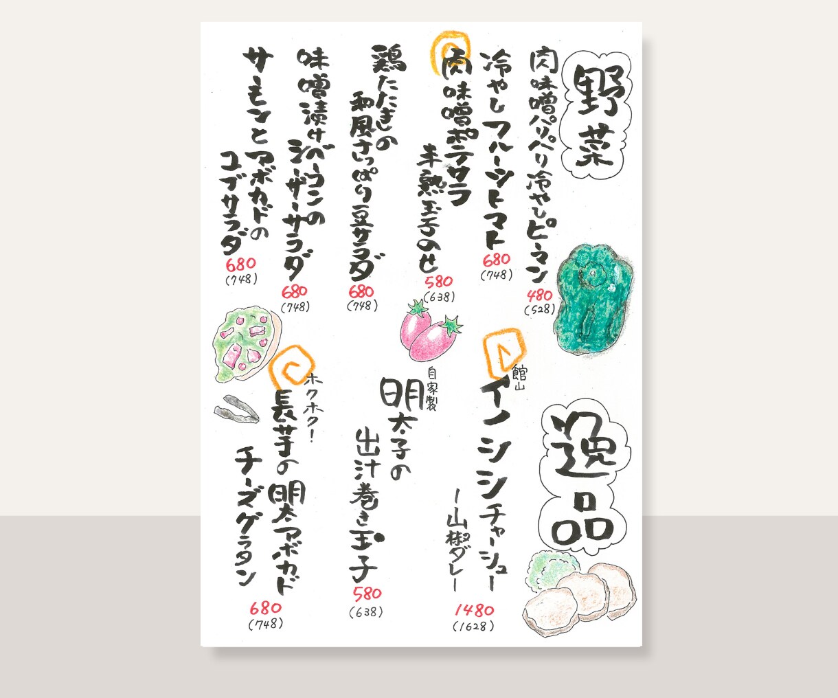 手書き・筆文字メニュー作ります 元飲食店店長がお客様の目を引くメニューを制作します イメージ5