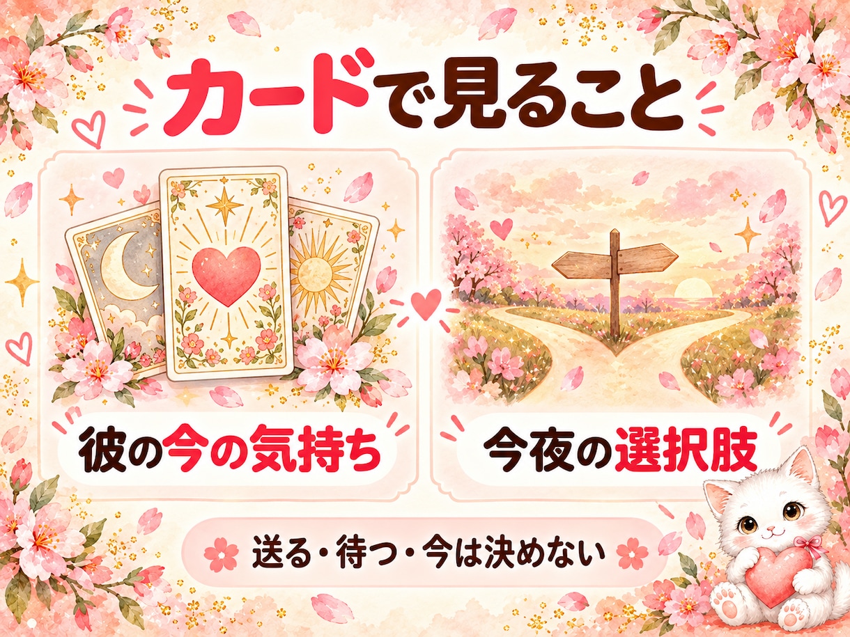 LINEする？待つ？今夜の選択肢を占います 18〜22時受付｜彼の気持ちと、今できることをお伝えします イメージ3