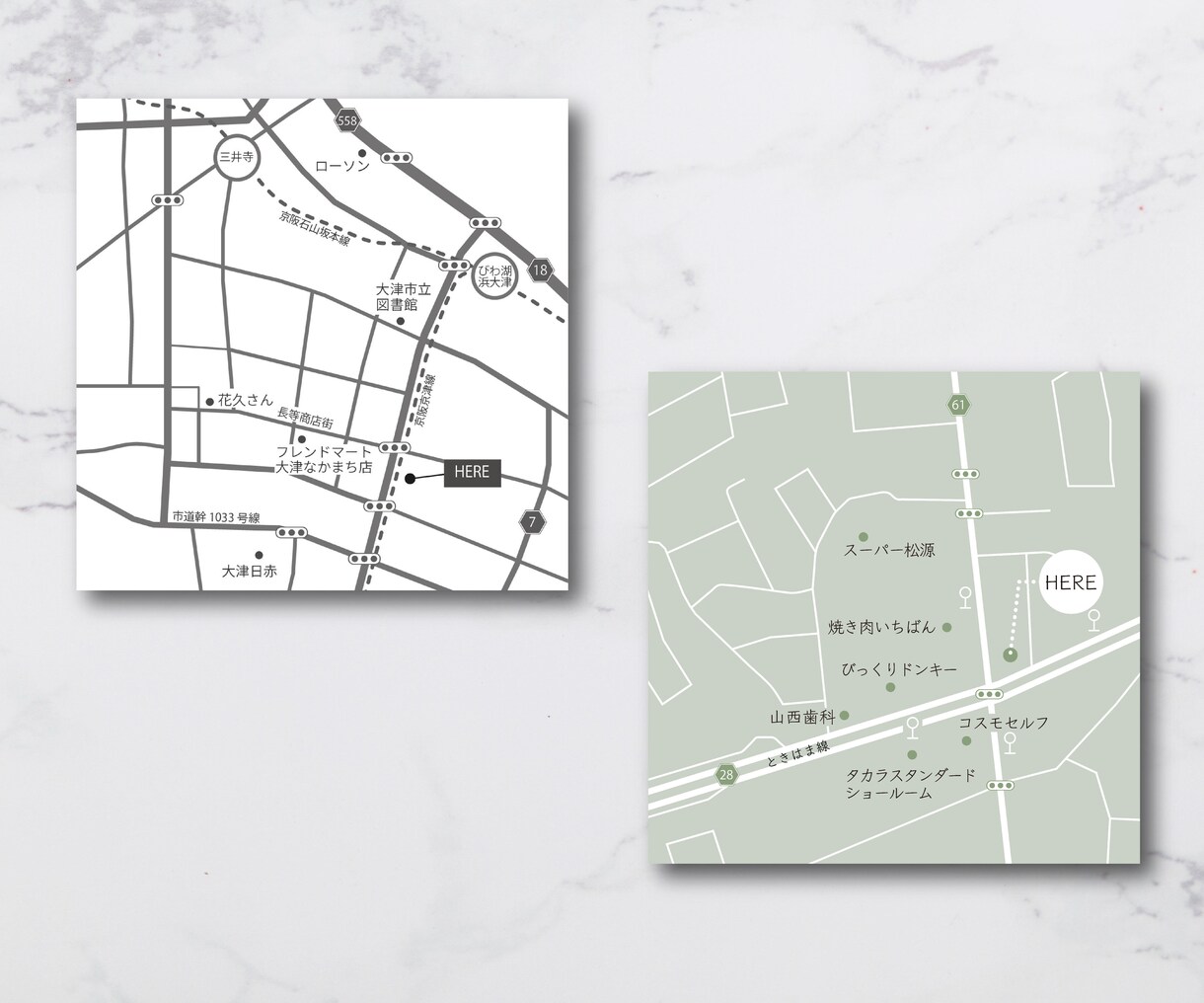 シンプルでおしゃれな分かりやすい地図作成いたします サンプルから選んで簡単に依頼★チラシや案内状に！修正無制限！ イメージ9