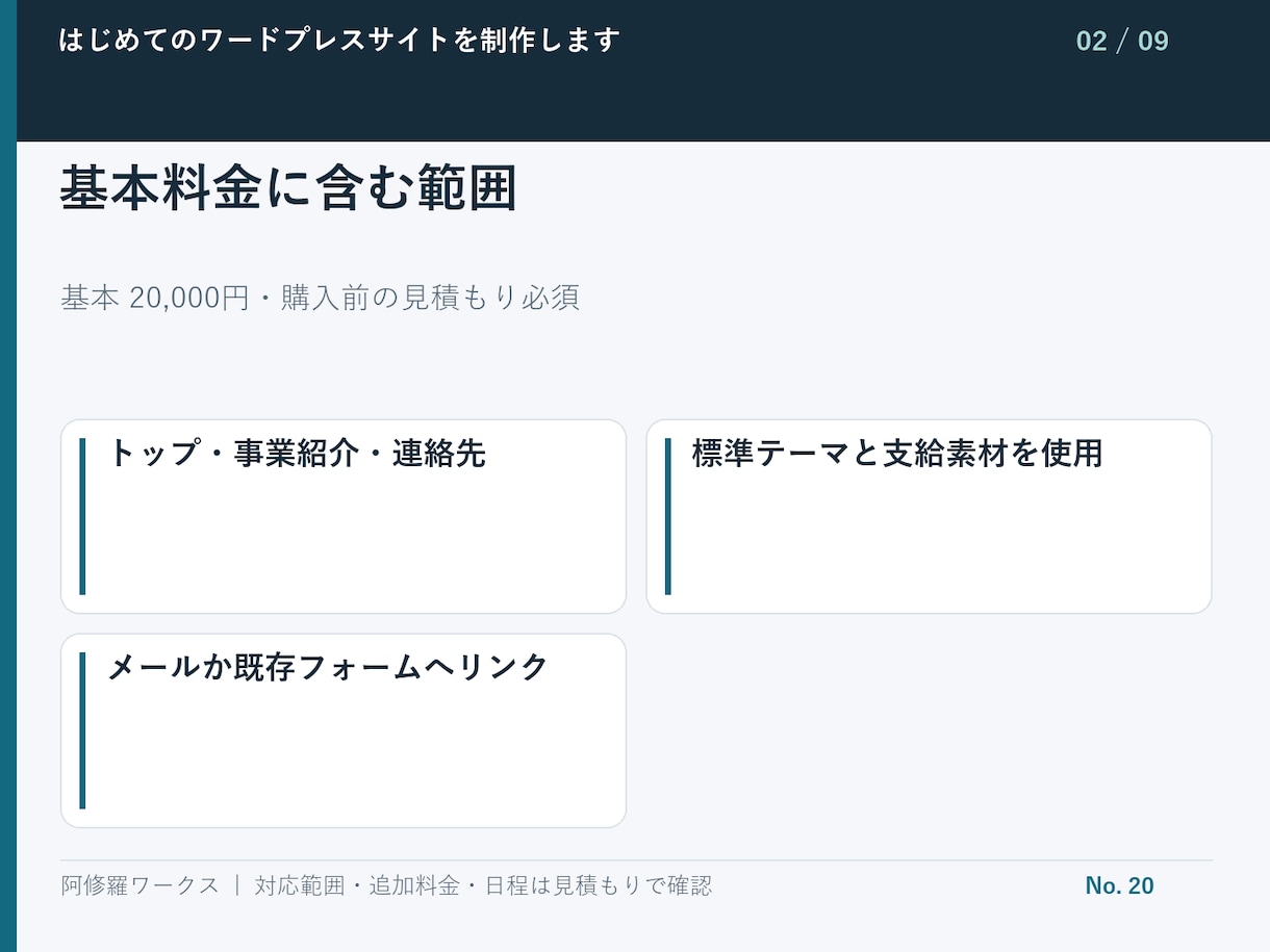 はじめてのワードプレスサイトを制作します 3ページで開業時の案内サイトを用意 イメージ3