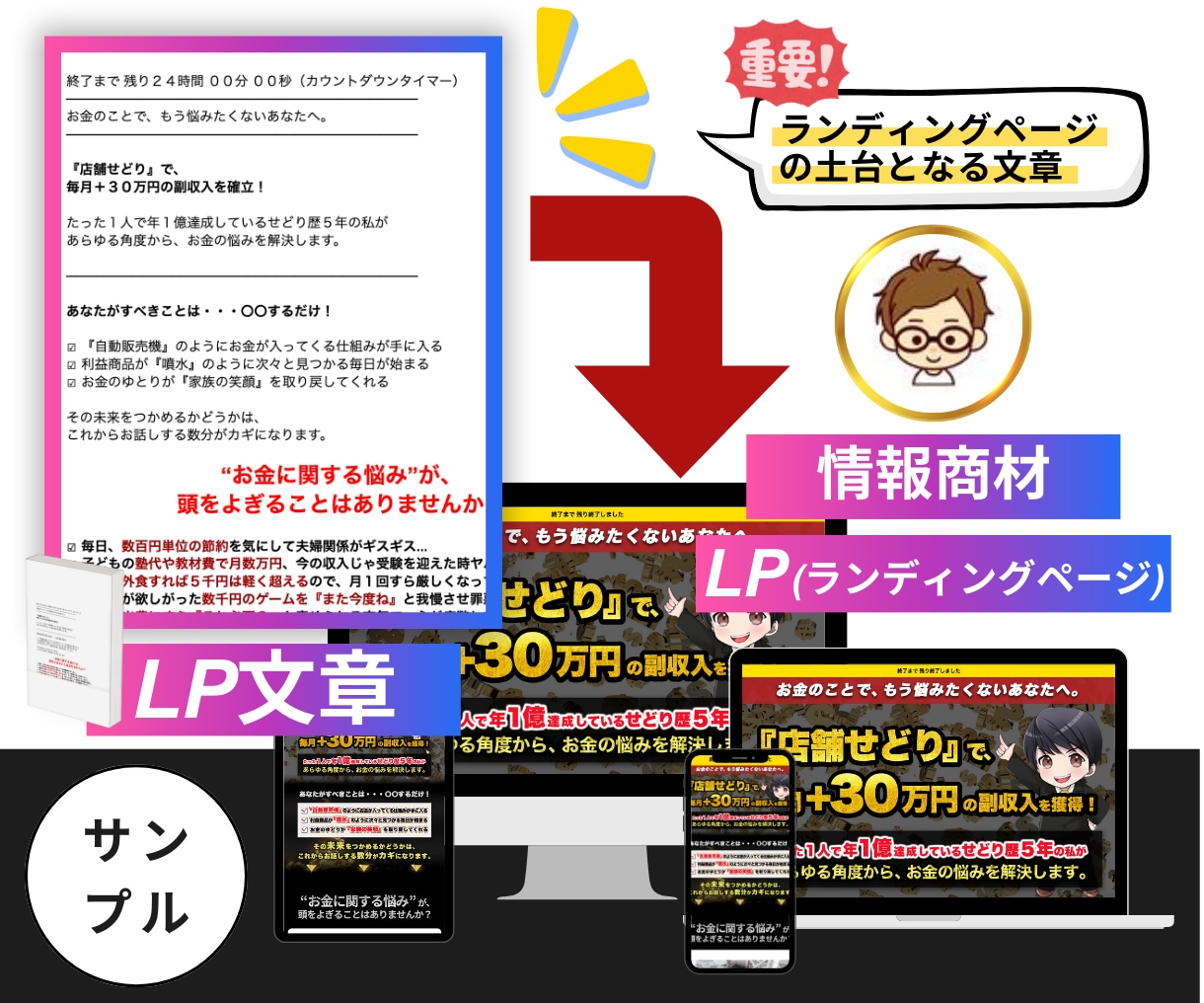 売れるLP(ランディングページ)文章作成します 社外秘“億越えテンプレ”で成約LP構成！ イメージ2