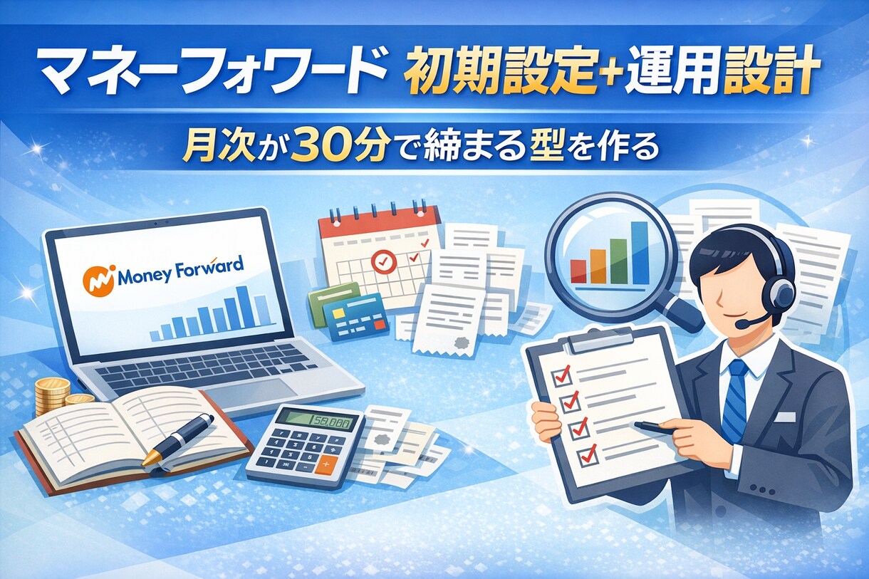 マネーフォワードの使い方、設定方法を一から教えます 早く効率的に入力したい方、何から始めればよいか迷っている方へ イメージ1