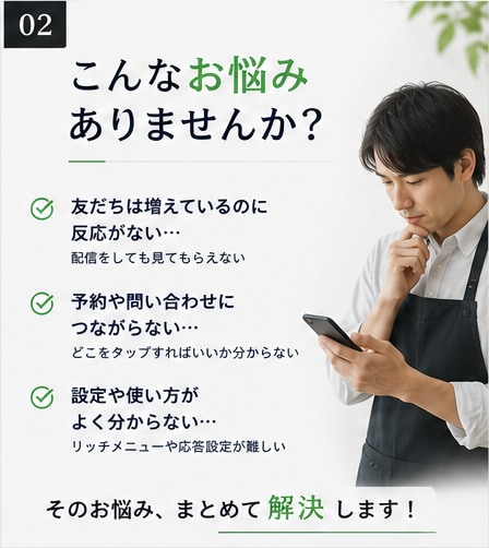 LINE公式アカウントを改善・構築します 導線設計からリッチメニューまでまとめて改善 イメージ2