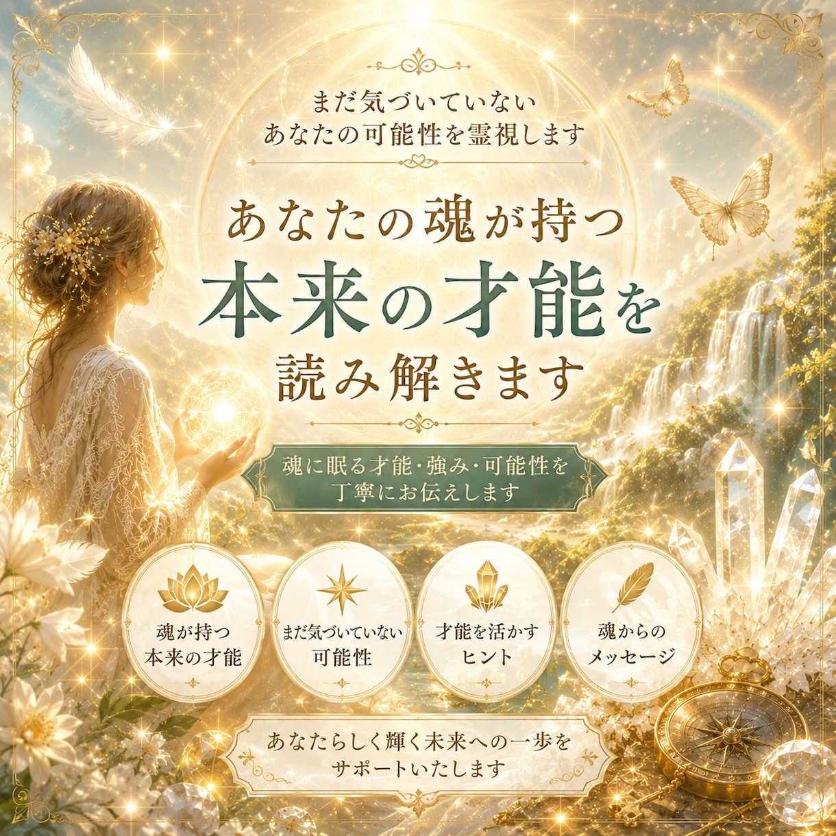 あなたの魂が持つ本来の才能を読み解きます まだ自分でも気づいていない、魂に眠る可能性を霊視します イメージ1