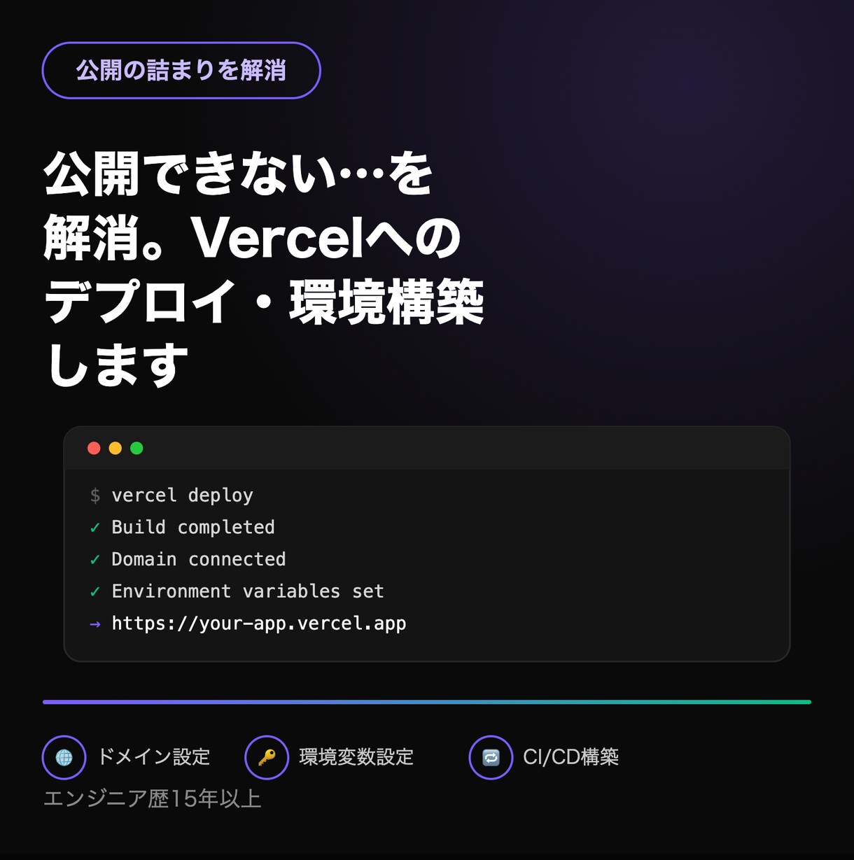Vercelへのデプロイ・環境構築ます 公開できない状態をまとめて解消します イメージ2
