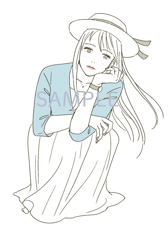シンプルでかわいい女の子のブログアイコン作成します 大人っぽくおしゃれな人物イラスト イメージ1