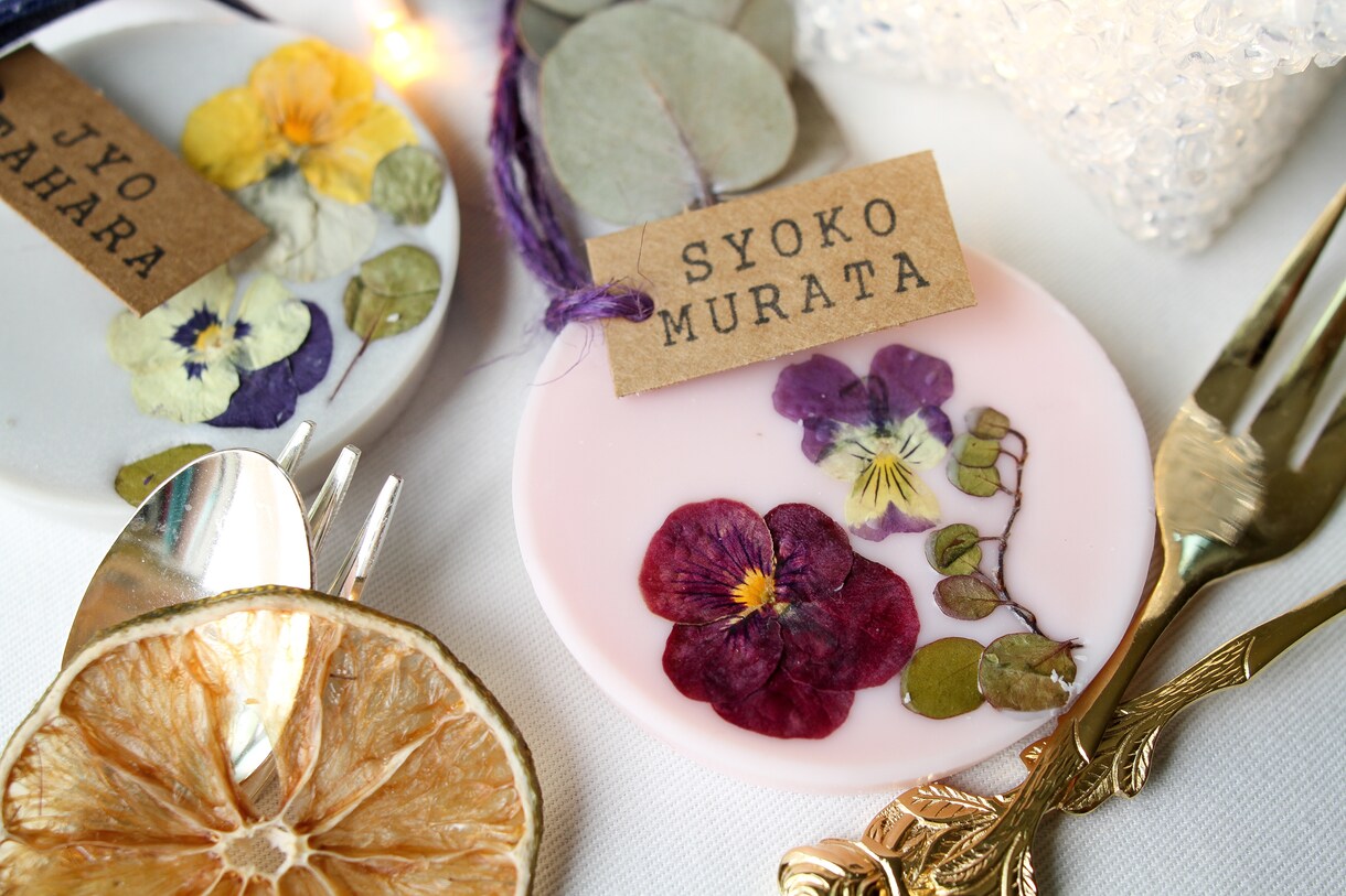 結婚式のゲストの席札アロマキャンドルで作ります ご注文後無料サンプル送付★結婚式にもうワンポイント♡ イメージ3