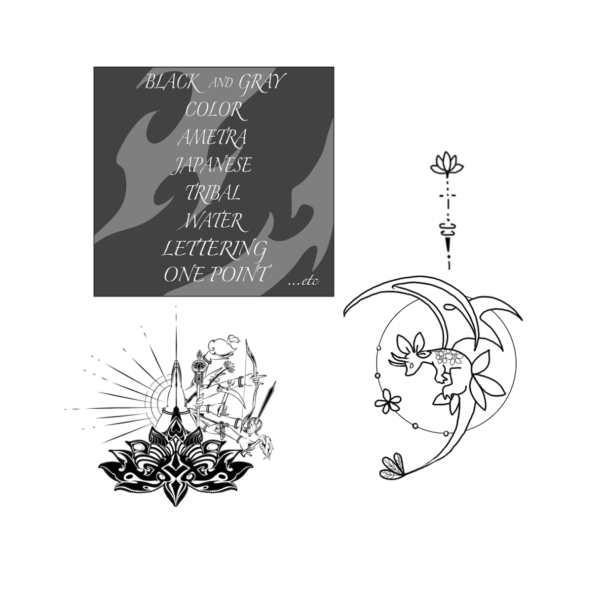 タトゥーデザイン・グッズやアイコンイラスト描きます ＊自分だけの特別なデザインはいかがですか？？＊ イメージ1