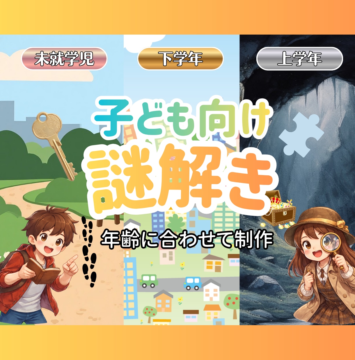 子どもが夢中になるオリジナル謎解きを制作します 小学校教員経験を活かし、楽しみながら考える力のつく謎を作成！ イメージ1
