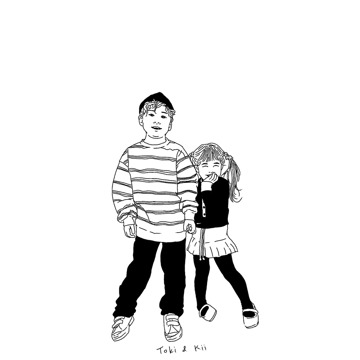 思い出の写真をイラストにします カップルの記念日やお子様のお誕生日など思い出の日をイラストに イメージ1