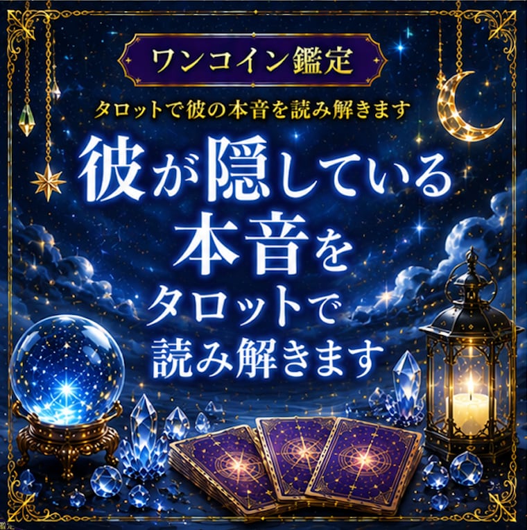彼が隠している本音をタロットで読み解きます 【ワンコイン鑑定】言葉では見えない本心と恋の流れを視ます イメージ1