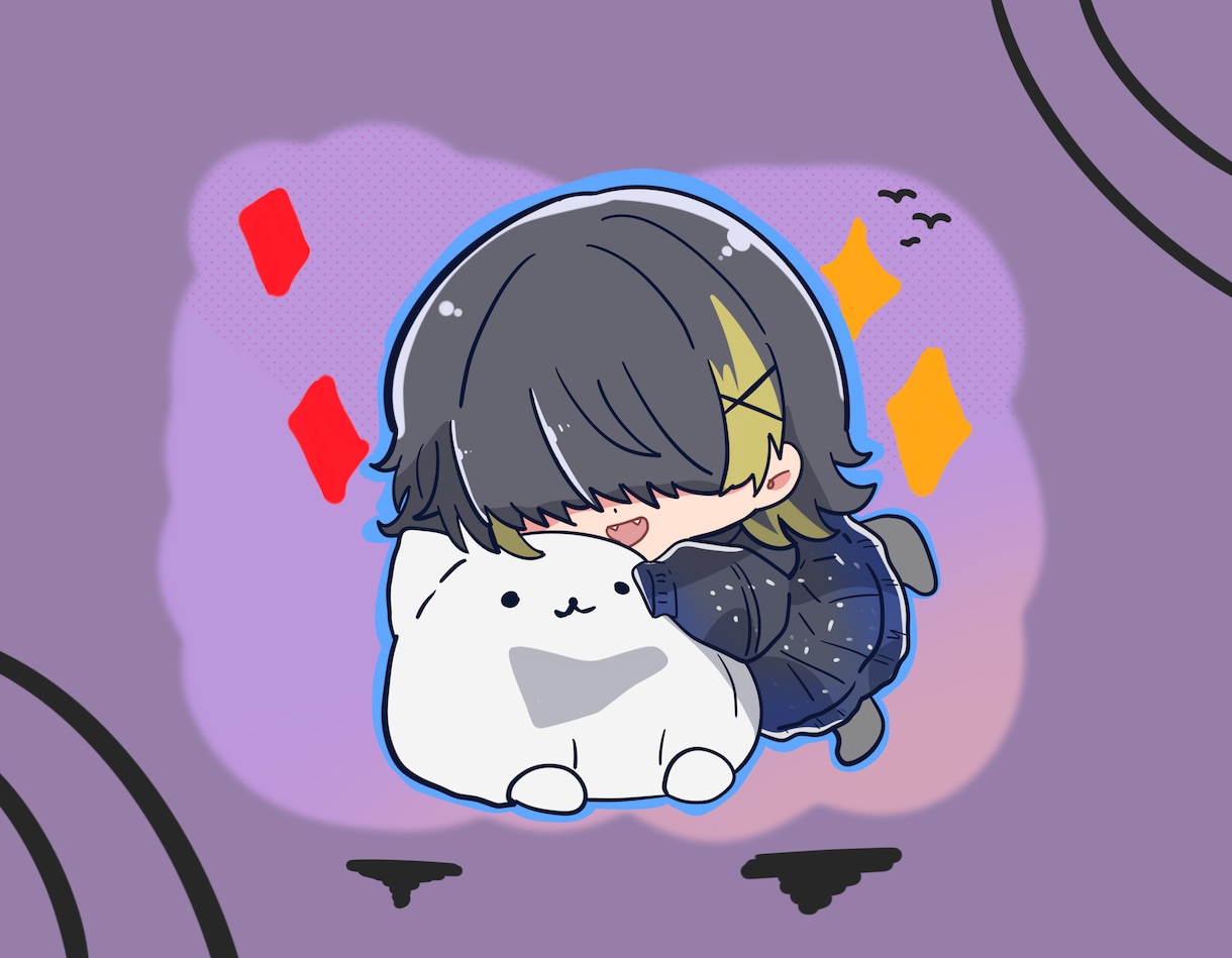 SNSで目を惹く！ミニキャライラストを描きます 商用利用可、グッズ、活動者、修正無制限です イメージ8