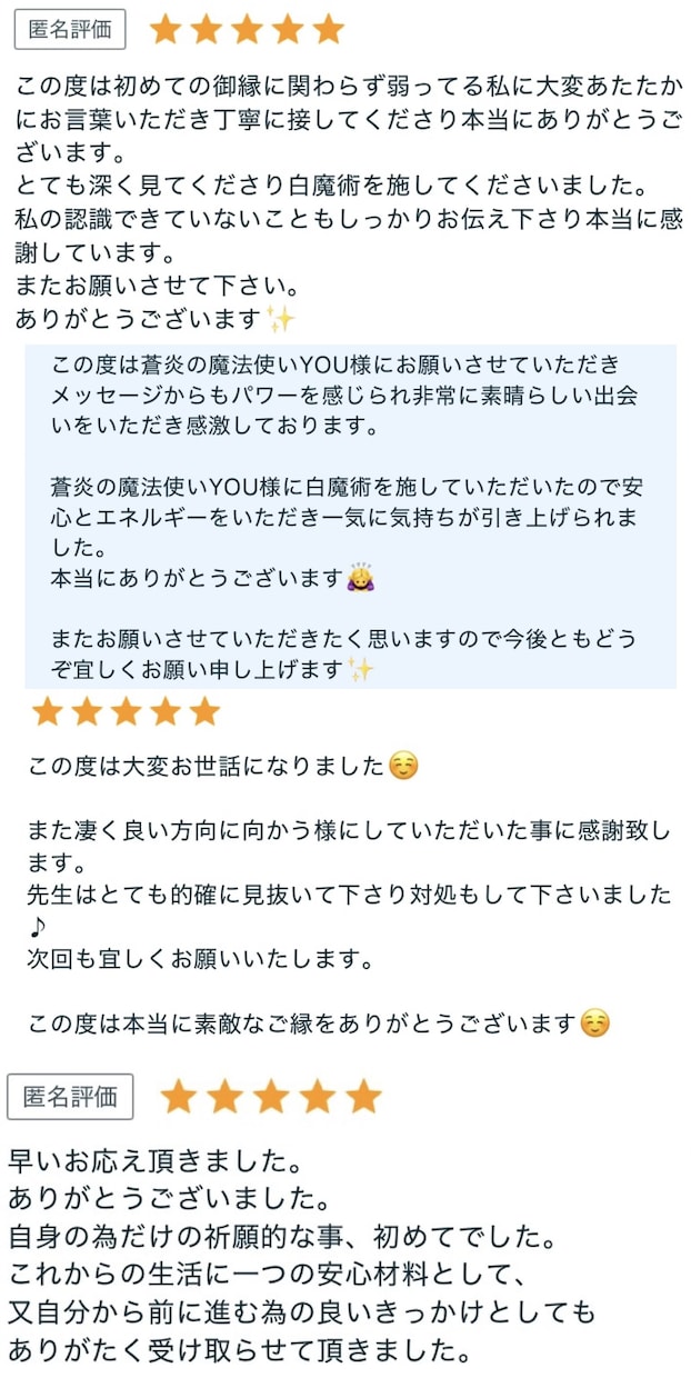 ローレル白魔術✨願いを叶える引き寄せ魔術をします 【鑑定付き！】夢、人間関係、恋愛、お金、将来等サポートします イメージ2