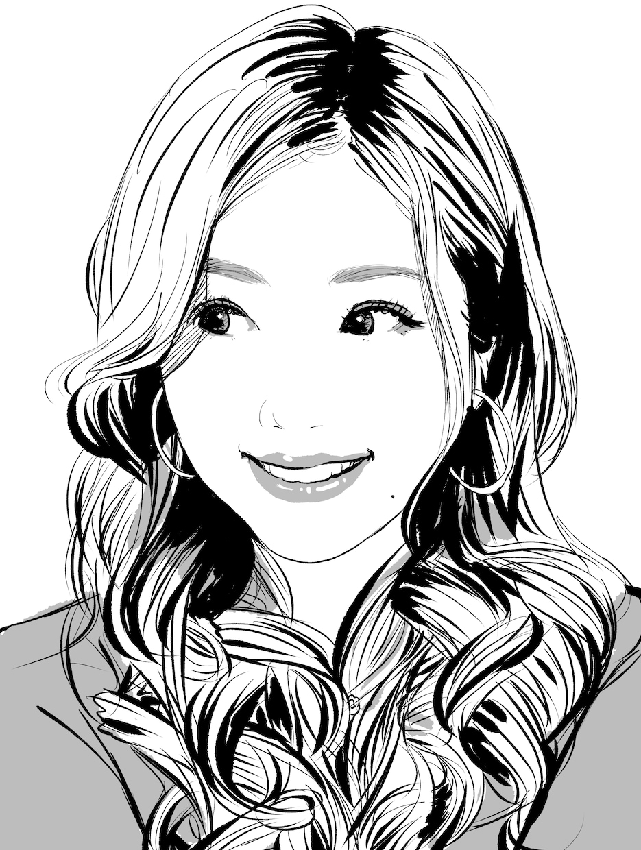 一色の線画似顔絵描きます 線の色は黒以外も可。背景の塗りも白以外可。 イメージ5