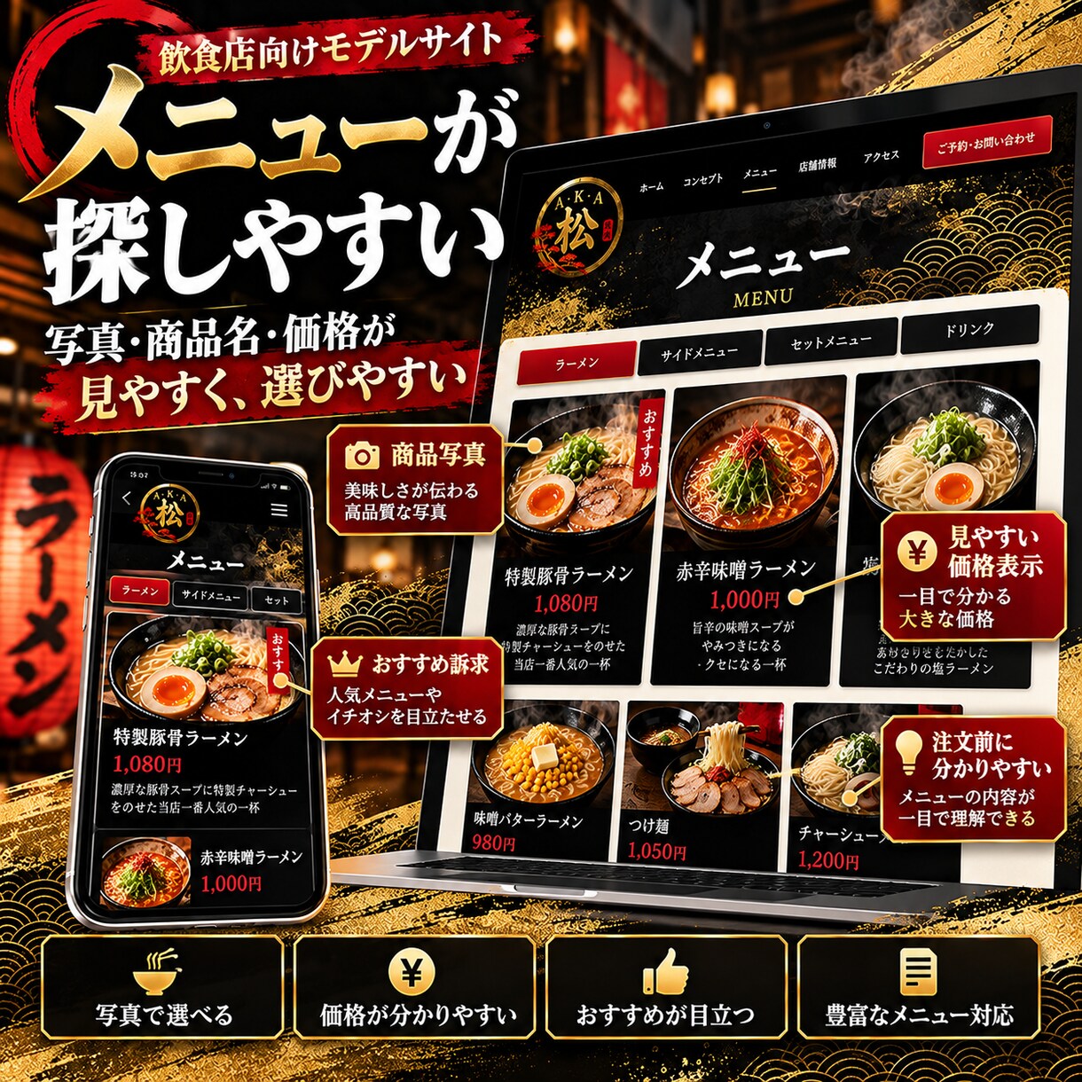 飲食店様向けにヒアリングを元にサイト作ります。ます スマホで映えて集客につながる飲食店サイトです。 イメージ4