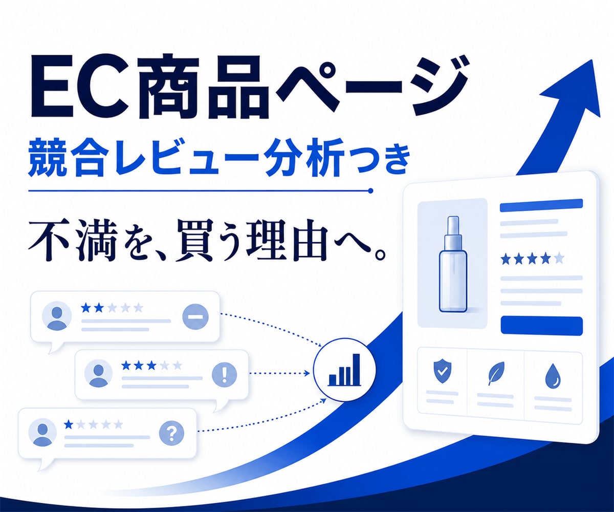 競合レビューからEC商品ページを改善します Amazon・楽天対応｜購入者の不安を文章に変換 イメージ1