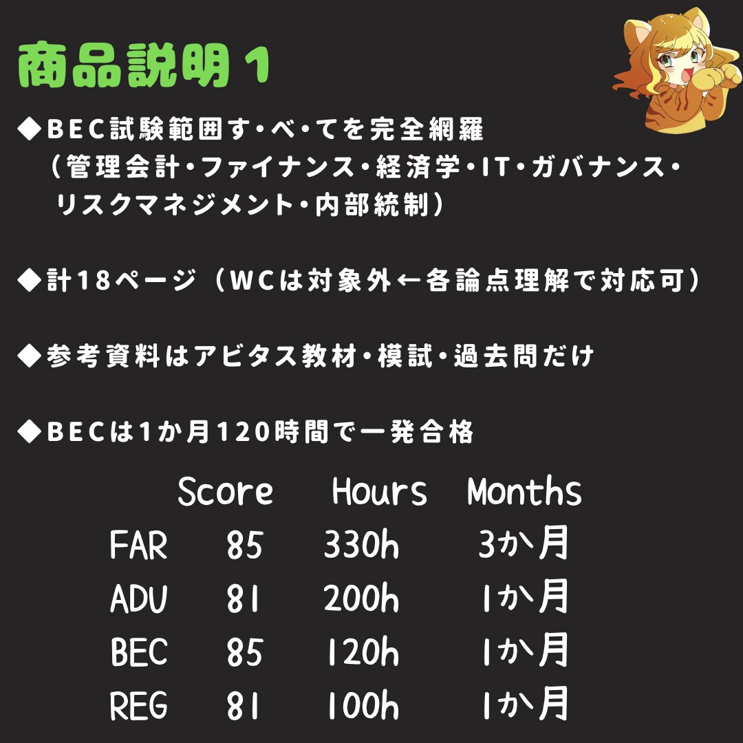 USCPA合格者がBEC攻略ノートを販売します 7ヶ月でUSCPA全科目合格のノウハウを凝縮した完全攻略本 イメージ3
