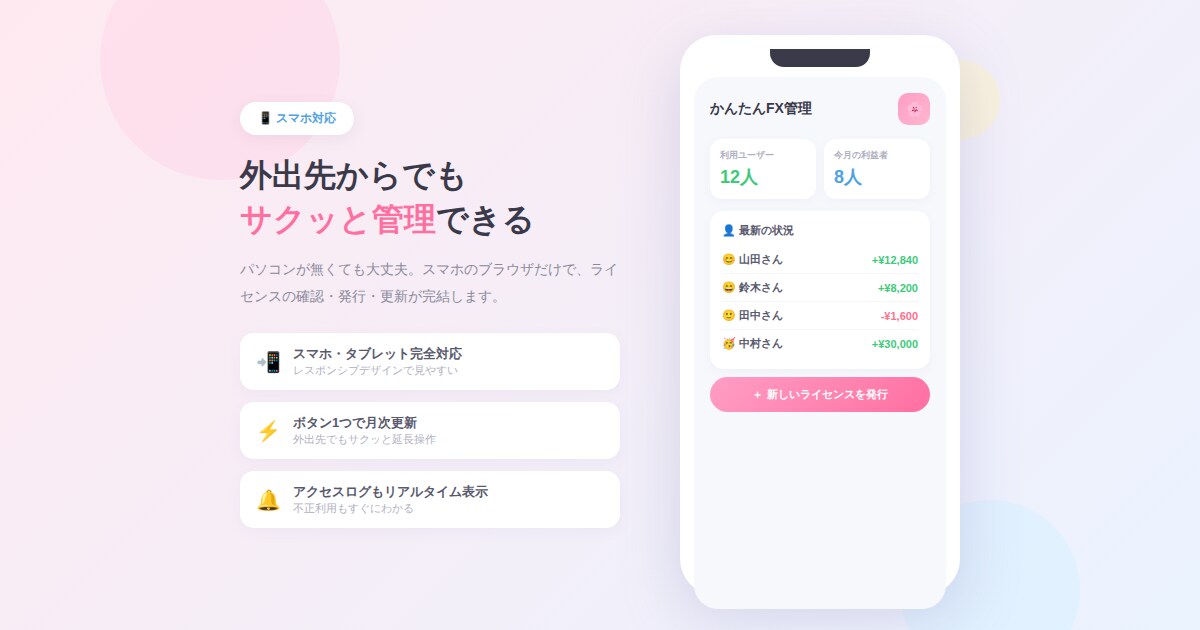 MT5/MT4 顧客管理に対応します 外出先やスマホでも顧客管理が可能になります✨ イメージ2