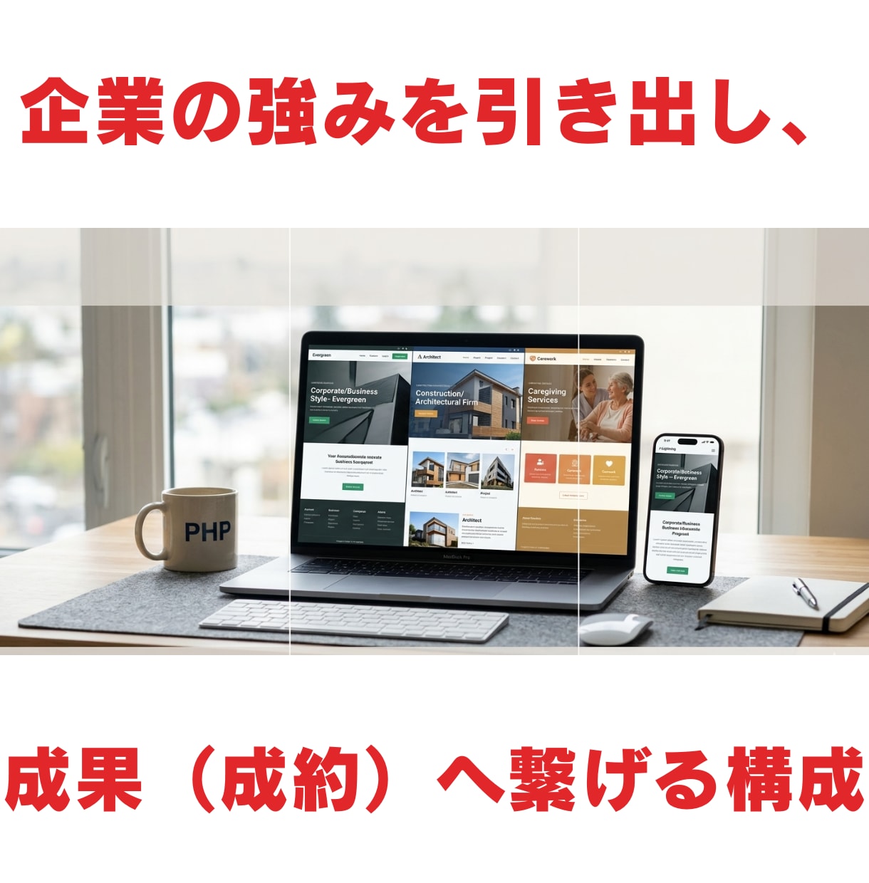 工務店・介護・ビジネス専門！プロが作るHP制作ます Lightning活用で高品質＆最短納品スマホ対応も標準装備 イメージ1