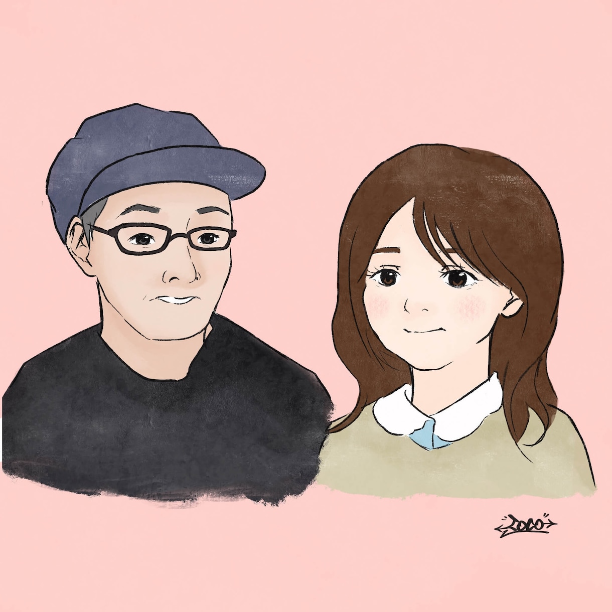 ちょっと盛れてる似顔絵作成します お気に入りの写真をイラストに！プレゼントにも◎ イメージ9