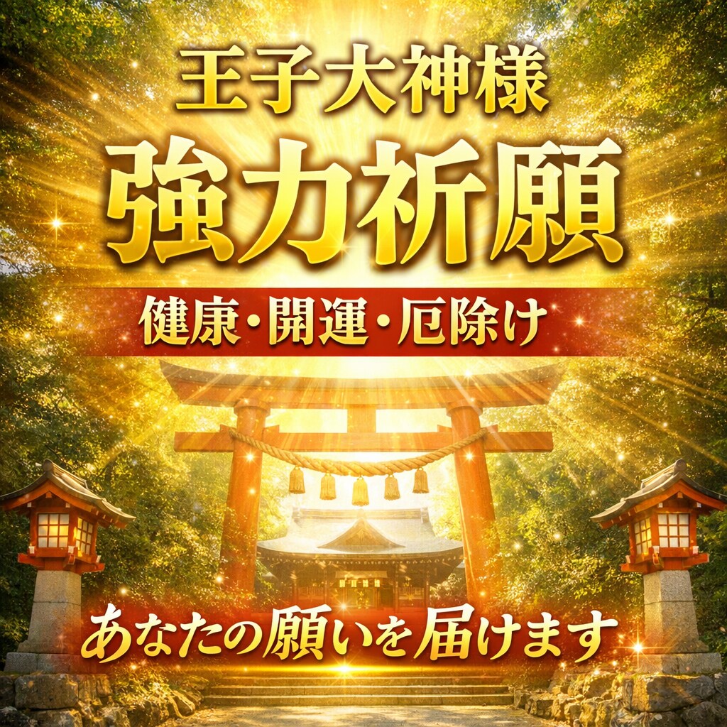 健康・厄除けで不安解消！王子大神様へ強力祈願します あなたの願いを神様へ。王子大神様へ心を込めて正式祈願致します イメージ1