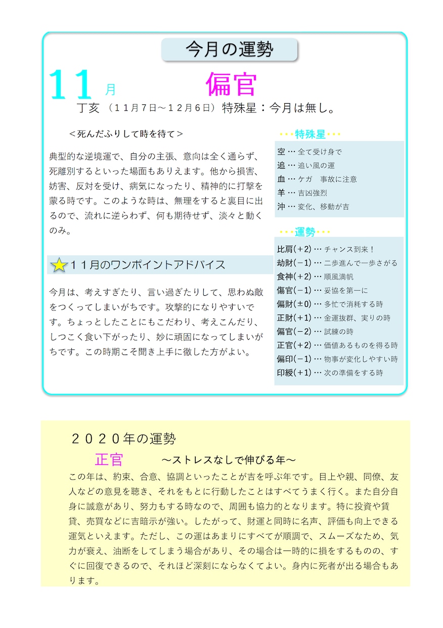 あなただけのオリジナル運勢カレンダーをお届けします 伊勢流陰陽五行学で、あなたの「運命の時」を知る！ イメージ2