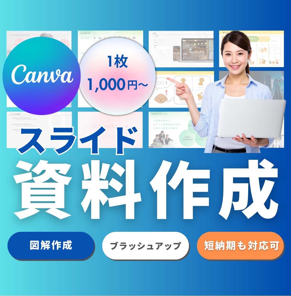 Canvaで作る！親しみやすい資料作成します やわらかく親しみやすい雰囲気で伝わるスライド資料を作成します イメージ1