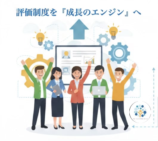 評価制度を業績と成長のエンジンに変える提案をします 従業員は人手?いいえ自律的な成長と業績向上の両立を目指します イメージ1