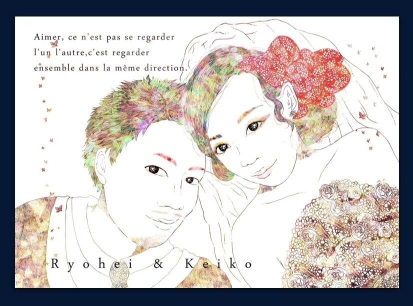 結婚式など、デジタル画像でイラストを描きます 入り口を華やかに彩るウェルカムボードのお手伝いをします イメージ5