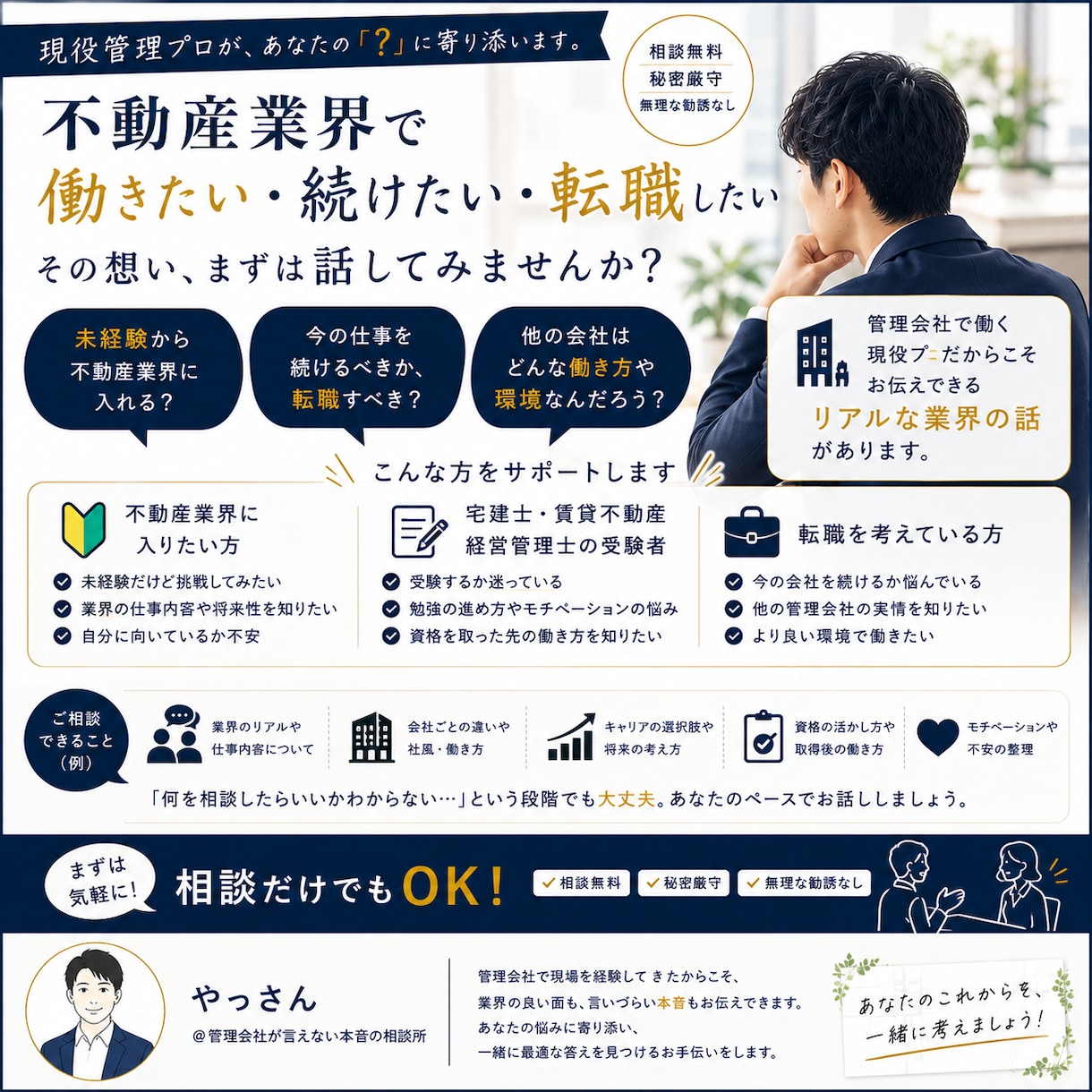 不動産現場の案内人が相談にのります 業界24年の実務者が語る／不動産会社のリアルな裏側と面接対策 イメージ1