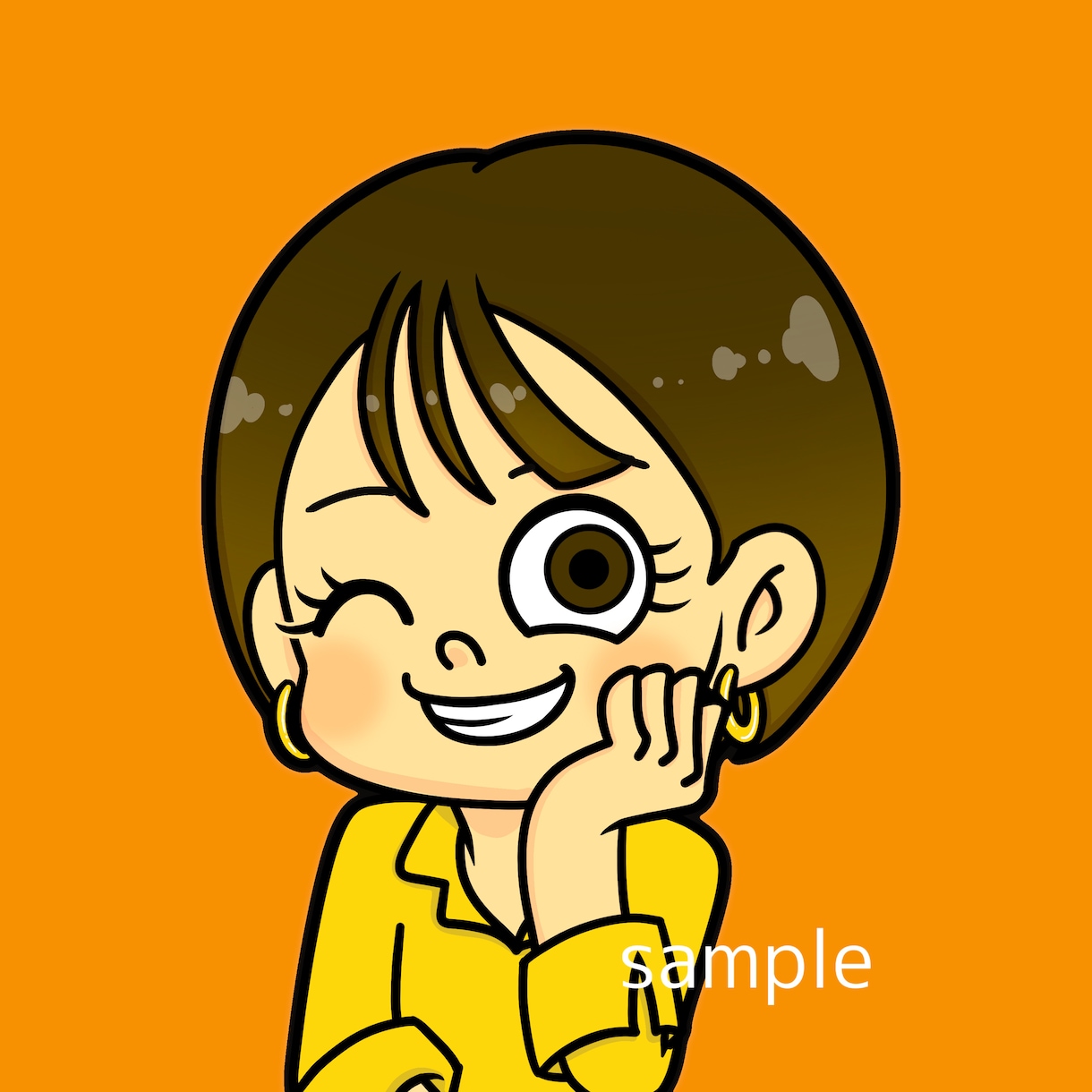 海外ポップで目立つアイコン描きます SNSで目を引くアイコンをお求めの方に イメージ6