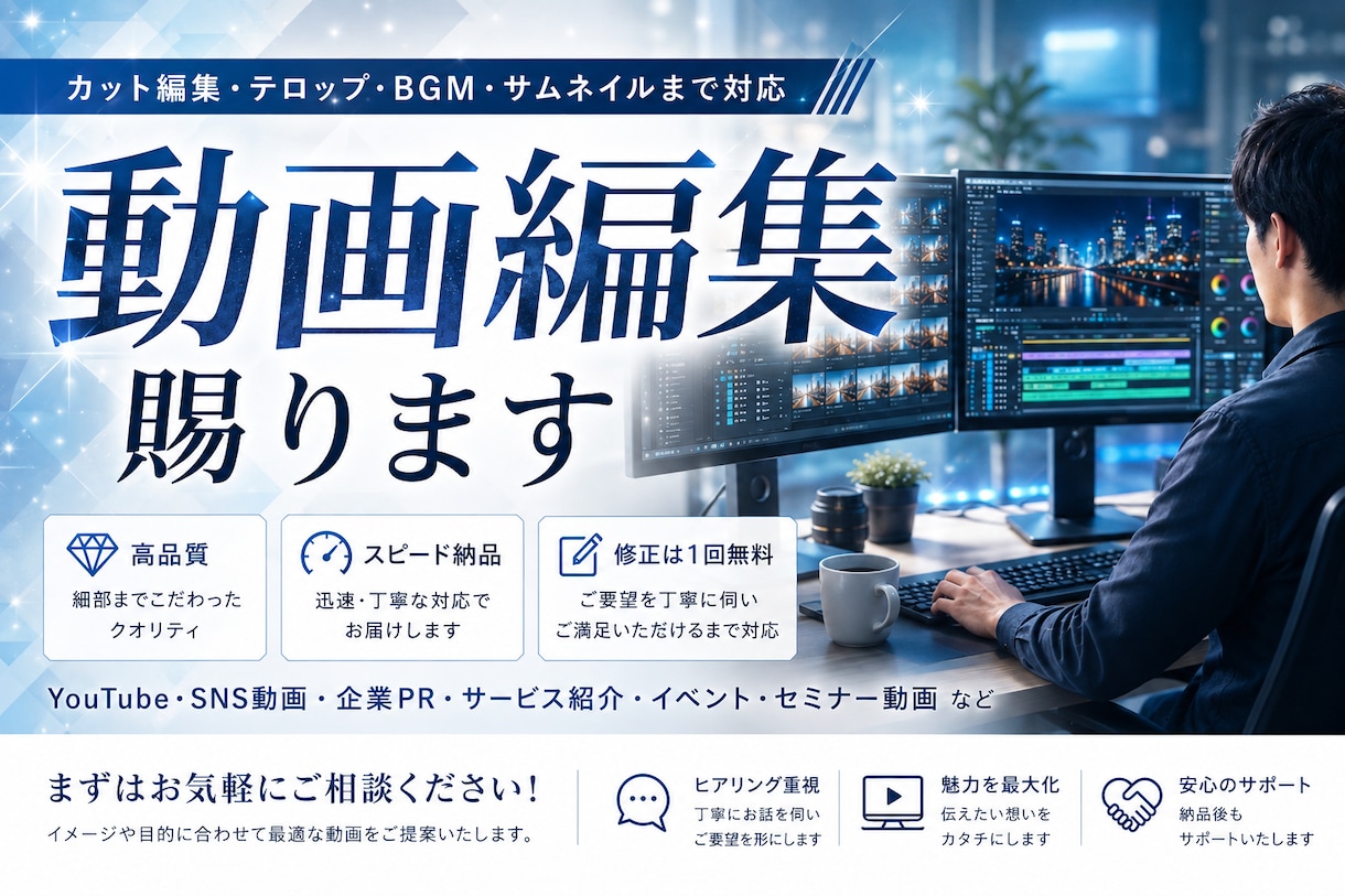 動画編集、画像加工します 撮影後に何をすればいいか迷っている方へ！ イメージ1