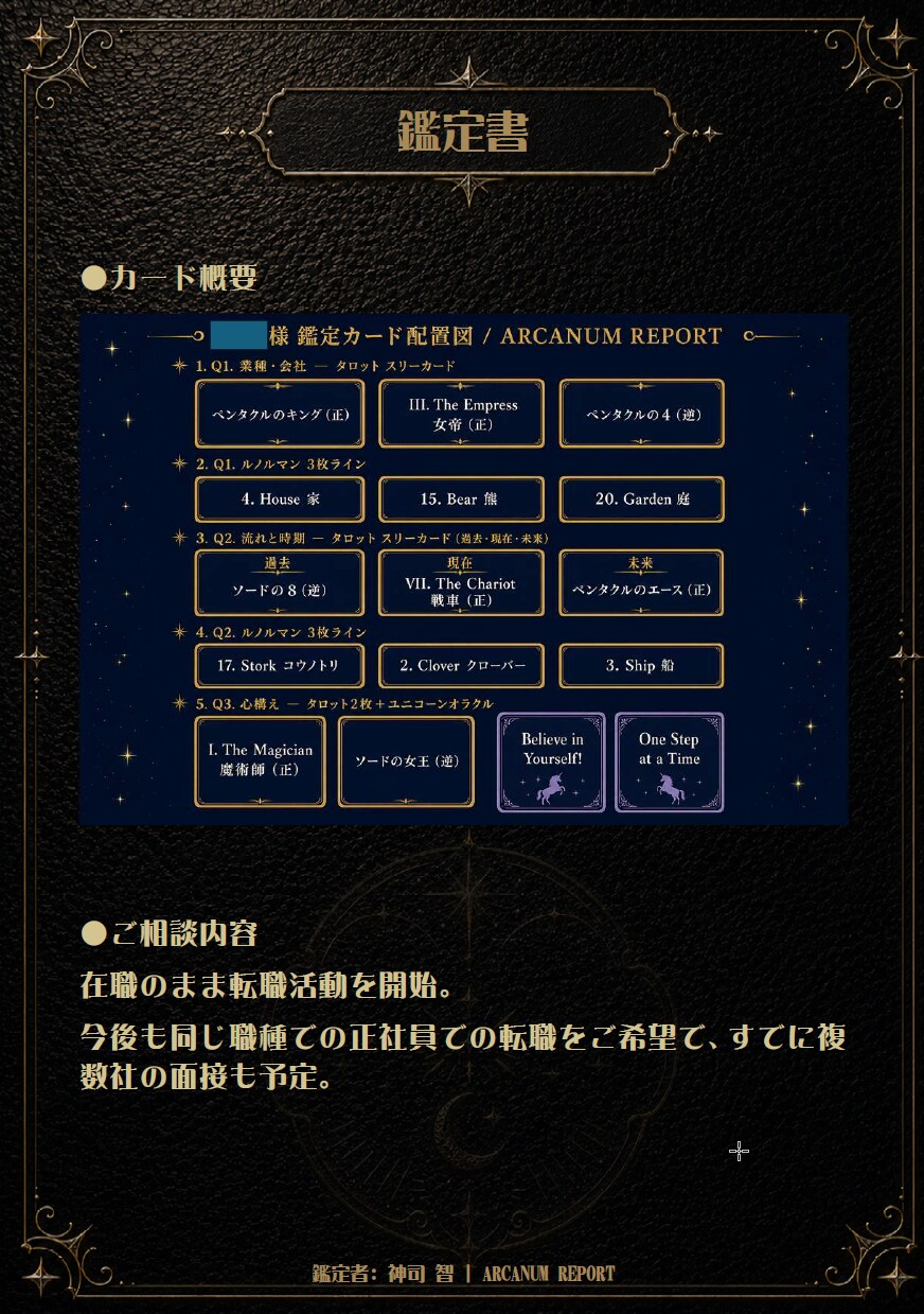 今の仕事を続けるか転職するかカードで整理します 職場の状況と選択肢、次の一歩を3000字以上のPDFで鑑定 イメージ6