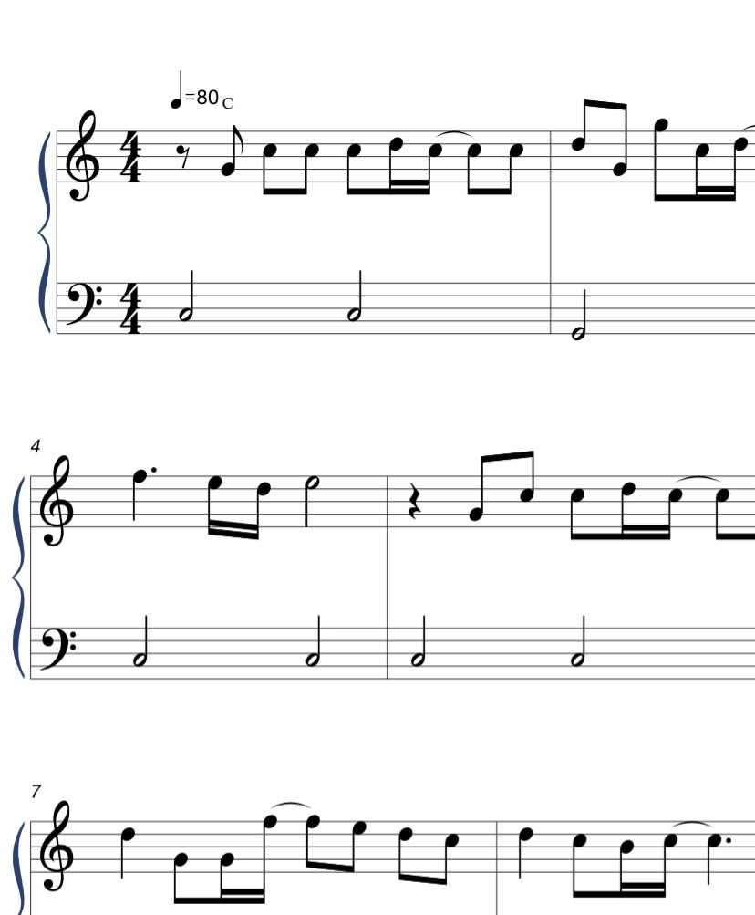 ハ長調(白鍵盤)のみで弾ける楽譜に書きかえます 簡単に、楽器を演奏してみませんか❓ イメージ3