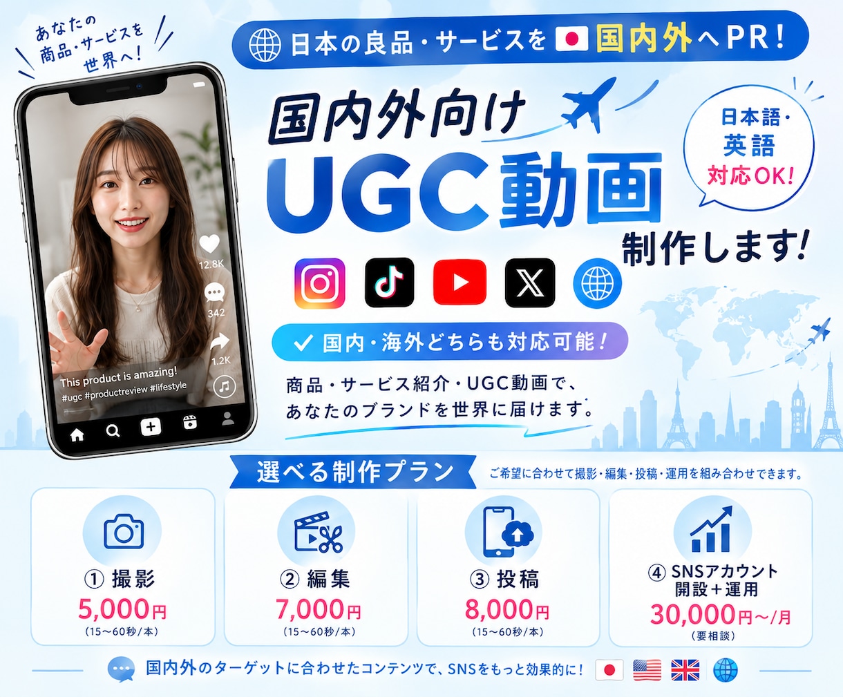 SNS向け広告動画を制作します Instagram・TikTok 国内外向けにPRします イメージ1