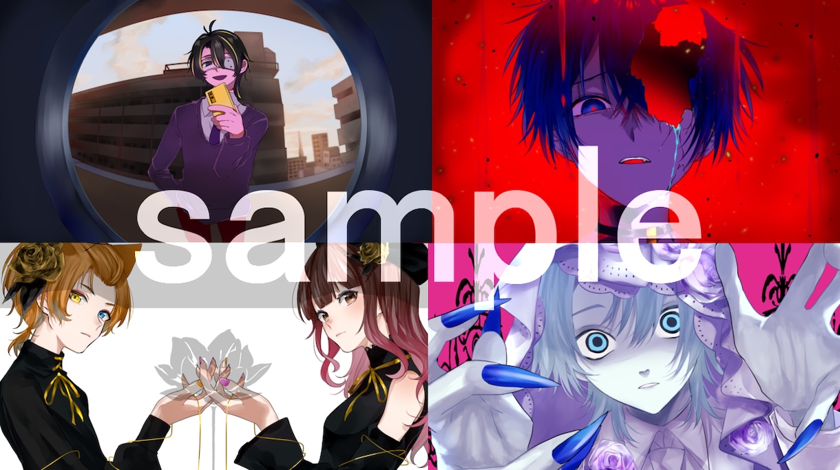 歌ってみた・ボーカロイド楽曲等のイラスト描きます 歌ってみた動画サムネイル、MV用のイラスト描きます イメージ4