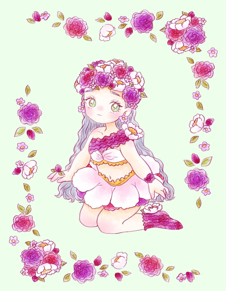 可愛い水彩画チックの女の子イラスト、描きます 可愛い女の子イラストで、SNSをしたら毎日楽しい❣️ イメージ2