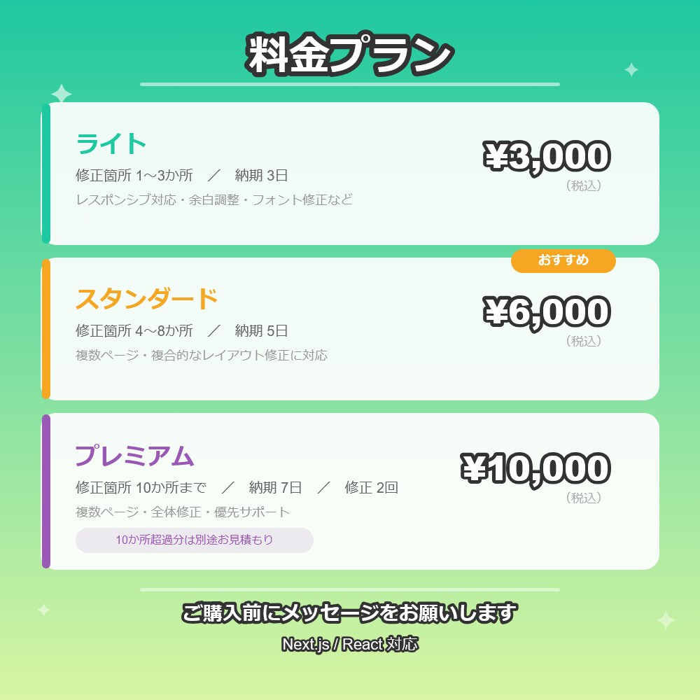 HTML/CSS修正・レイアウト崩れを直します 「ここだけ直したい」に素早く対応します。 イメージ3